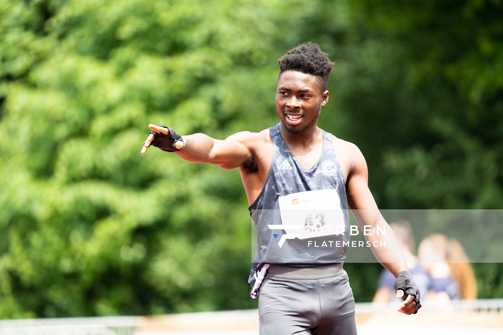 James Adebola (SCC Berlin) ueber 100m am 04.06.2022 waehrend der Sparkassen Gala in Regensburg